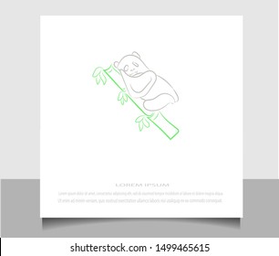 Modern panda logo icon vector ilustration template with flat style. Creative design in eps 10.