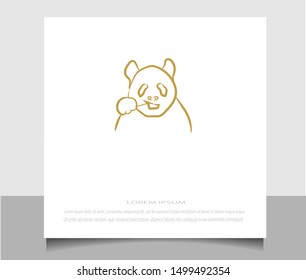 Modern panda logo icon vector ilustration template with flat and line style. creative design in eps 10.