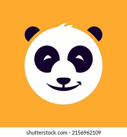 Modern panda logo template on yellow background
