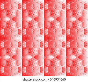 Modern panel with abstract floral pattern. vector illustration. red color