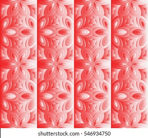 Modern panel with abstract floral pattern. vector illustration. red color