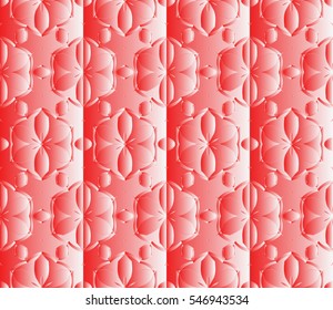 Modern panel with abstract floral pattern. vector illustration. red color