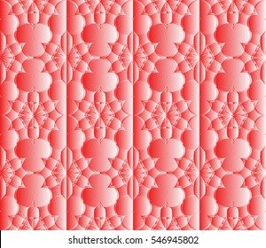 Modern panel with abstract floral pattern. vector illustration. red color