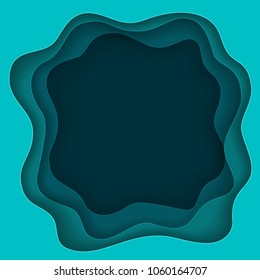 Modern paper abstract background with 3d waves effect and copy-space. Minimal and elegant design. Craft and origami style. Vector Illustration. 
