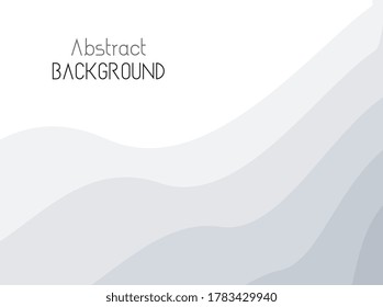 Modern paper art, abstract gray and white water waves. Realistic trendy craft style. Origami design template.