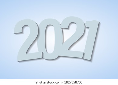 Modern paper art design template with 2021 for concept design. Vector design template. Conceptual design. Calendar 2021 - illustration.