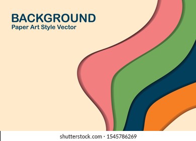 modern paper art style vector background colorfull