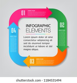 modern paper circle arrow text box template for website computer graphic technology, banner Infographics