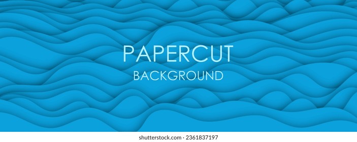  Modern paper cut art cartoon abstract wave background. Banner, flyer, presentation and poster template. 3d Origami Design. Vector illustration