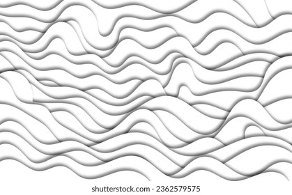 Modern paper cut art cartoon abstract wave background. Banner, flyer, presentation and poster template. 3d Origami Design. Vector illustration