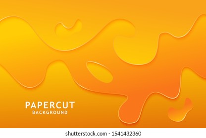 Modern paper cut background. Abstract realistic papercut decoration textured with wavy layers. 3d topography relief. Vector topographic illustration. Cover layout template.