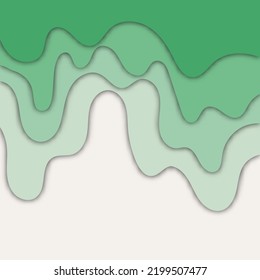 Modern Paper cut green background. 3D abstract paper art style, flyers posters prints,