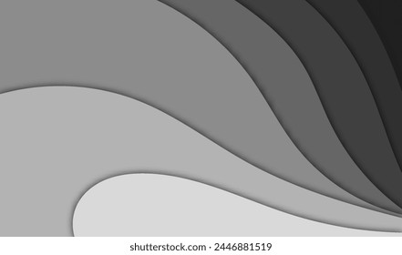 Modern Paper cut grey background. 3D abstract paper art style, flyers posters prints.