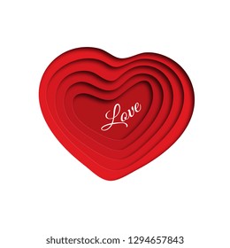 modern paper cut heart shaped layers for happy valentines day banner design layout. 3d realistic vector illustration easy to edit and customize. eps 10