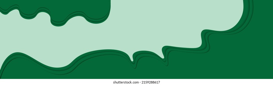 El papel moderno recorta formas de fondo abstracto 3D. Fondo verde con rayas. Diseño de textura de fondo abstracto vectorial, afiche brillante, fondo verde banner