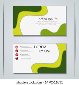 Modern paper cut style business visiting card, label, sticker, badge vector design template