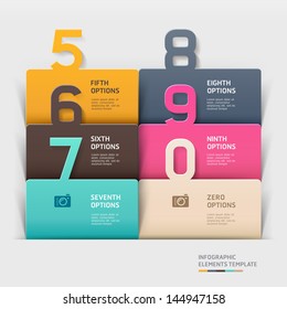 Modern paper cut template. Vector illustration. can be used for workflow layout, diagram, business step options, banner, web design, number layout, infographics element