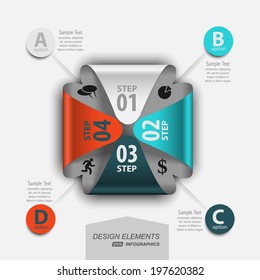 modern paper element infographic corporate financial information