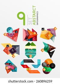 Modern paper info banner layout set. Glossy paper graphics with text, business presentation