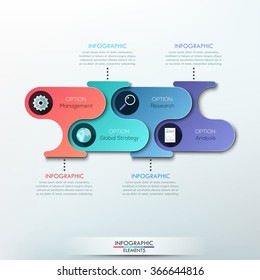 Modern paper infographics banner for 4 options. Vector illustration. can be used for workflow layout, diagram, number options, web design.