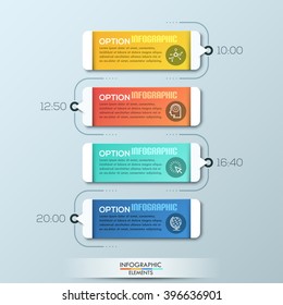 Modern paper infographics rectangle banner. Vector illustration. can be used for workflow layout, diagram, number options, web design.