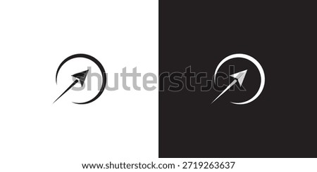 Modern paper plane or arrow icon within a dynamic circle, representing direction, navigation, success, and progress. Minimalist graphic for business and technology.