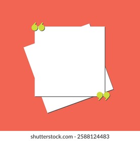 Modern paper quotes communication template design vector