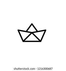 Modern paper ship icon