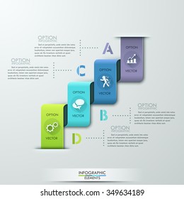 Modern paper style infographic options banner. Vector illustration. can be used for workflow layout, diagram, step process, web design.