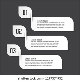 modern paper text box template for website computer graphic technology, banner Infographics