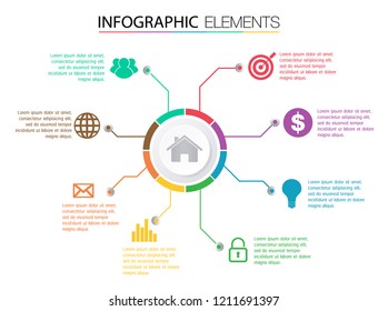 modern paper text box template for website computer graphic technology, banner Infographics, Circle rotate