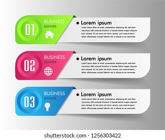 Modern Paper Text Box Template, Banner Infographic
