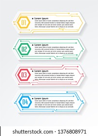 modern paper text box template for website computer graphic technology, banner Infographics
