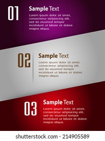 modern paper text box template for website and graphic, numbers.