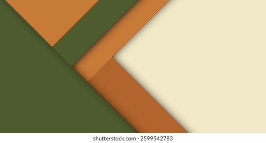 Modern papercut abstract background with gradient green and brown square pattern combination soft color on background. Eps10 vector