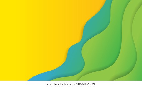Modern papercut wave background. - Vector.