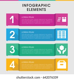 Modern parcel infographic template. infographic design with parcel icons includes cargo box. can be used for presentation, diagram, annual report, web design.