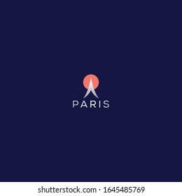 Modern paris eiffel tower logo design