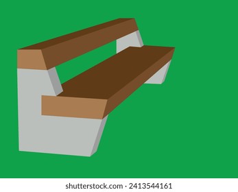 Modern park bench vector Design and flat isolation and grey background.
