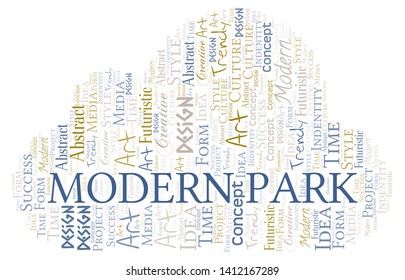 Modern Park word cloud. Wordcloud made with text only.