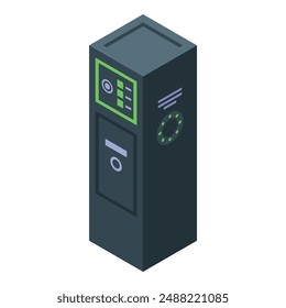 Modern parking meter accepting contactless payment is accepting coins for parking time