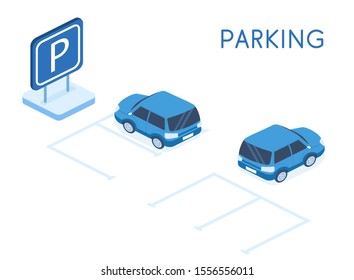 Modern Parking vector isometric illustration. 