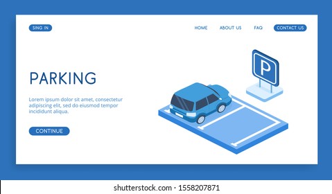 Modern Parking vector isometric illustration. 
