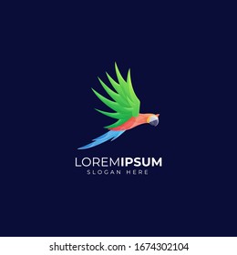 Modern parrot logo template Premium Vector