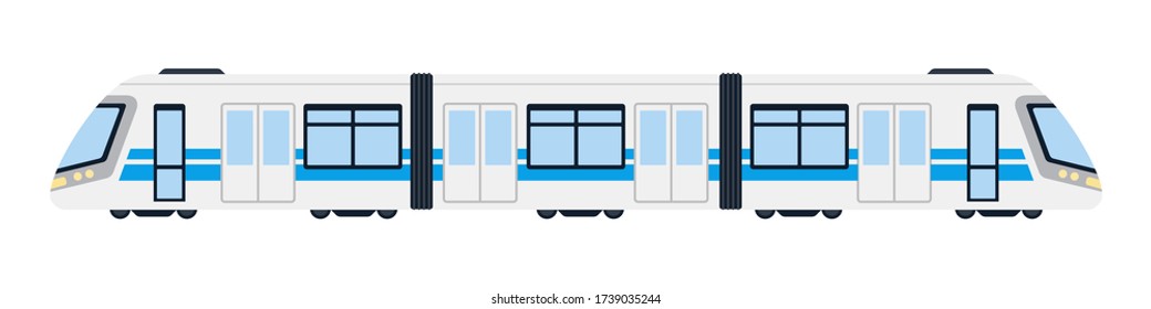 Modern passenger electric train for transportation Metro vector icon flat isolated illustration