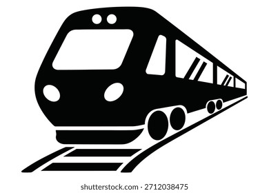 Vector moderno del icono del tren de pasajeros – silueta del carril de alta velocidad