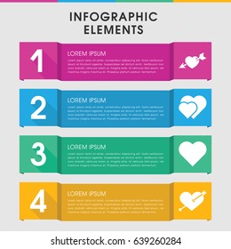Modern passion infographic template. infographic design with passion icons includes heart with arrow, heart. can be used for presentation, diagram, annual report, web design.