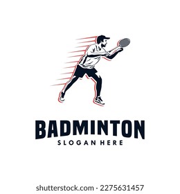 Modern Passionate Badminton Player in Action logo