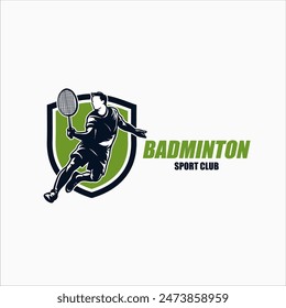 Modern Passionate Badminton Player In Action Logo