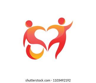 Modern Passionate Disability People Support In Wheel Chair Logo Illustration